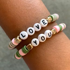 Heishi Clay Bead “LOVE YOU” Bracelet Set